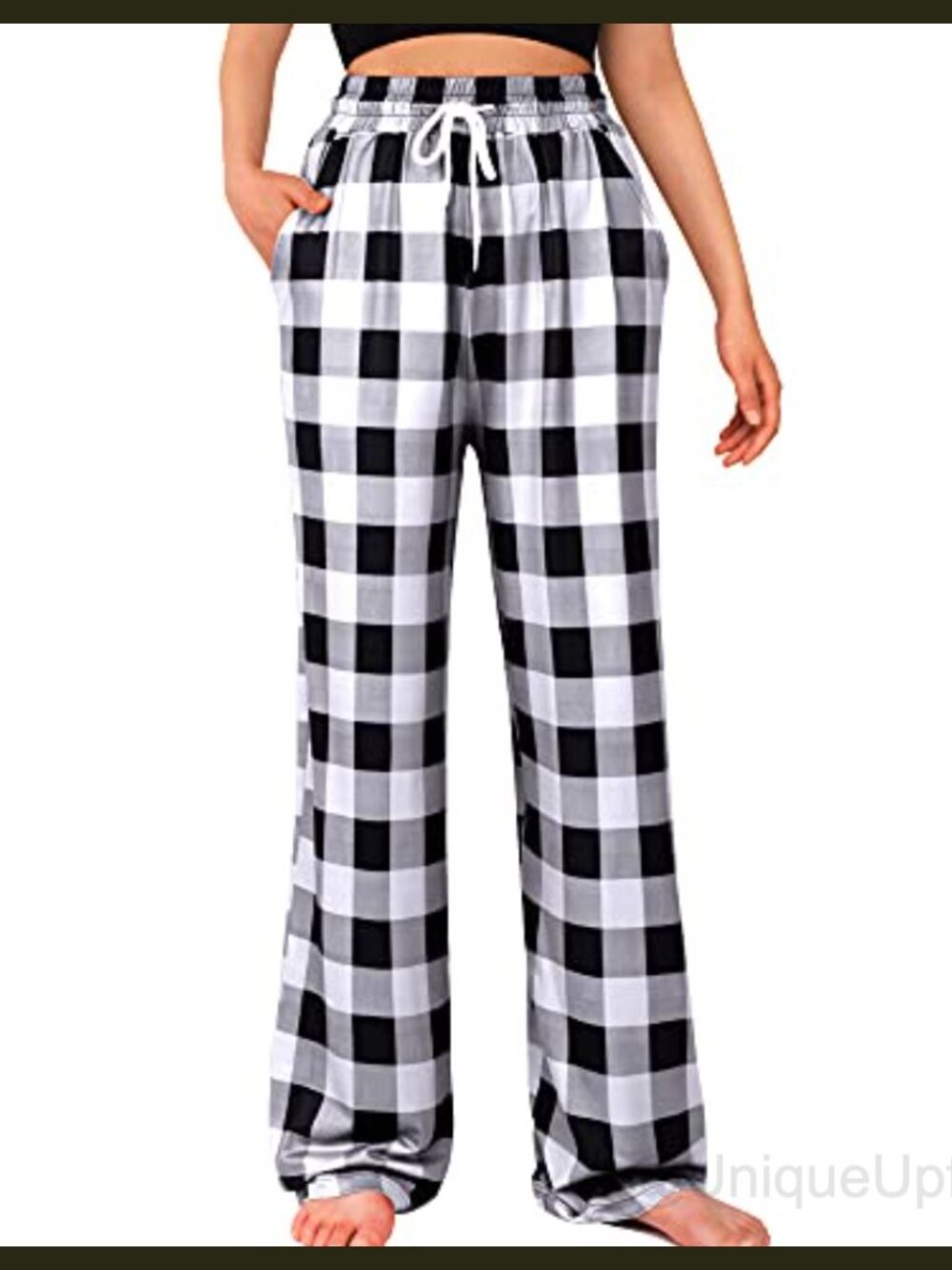 Women's Plaid Pajama Lounge Pants Stretch Comfy Sleep Bottoms